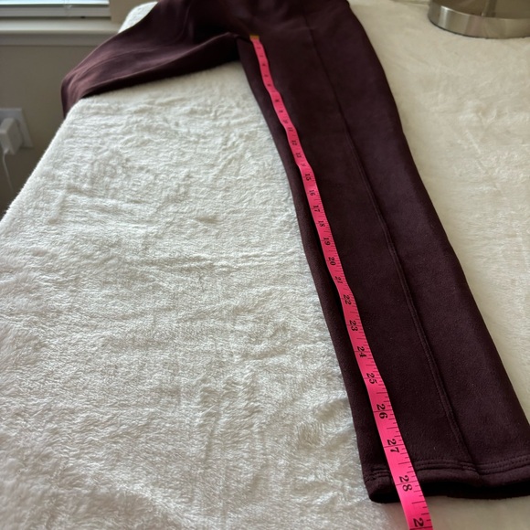 SPANX Faux Suede Leggings In Burgundy Size Small - Picture 14 of 16